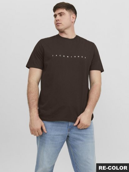 Jack & Jones STAR T-shirt Brown - Koszulki - T-shirty meskie Duże Rozmiary - 2XL-14XL
