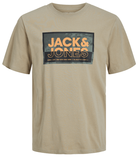 Jack & Jones JCOLOGAN T-Shirt Crockery - Koszulki - T-shirty meskie Duże Rozmiary - 2XL-14XL