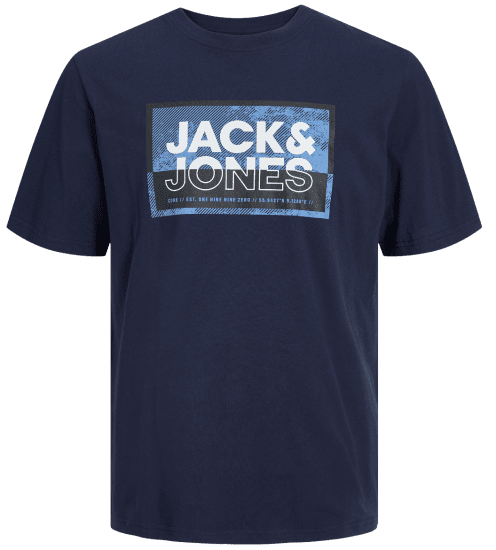 Jack & Jones JCOLOGAN T-Shirt Navy Blazer - Koszulki - T-shirty meskie Duże Rozmiary - 2XL-14XL