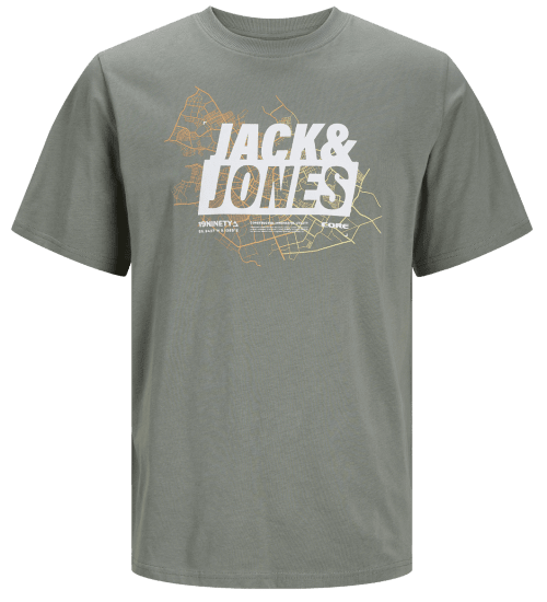 Jack & Jones JCOMAP LOGO T-Shirt Agave Green - Koszulki - T-shirty meskie Duże Rozmiary - 2XL-14XL