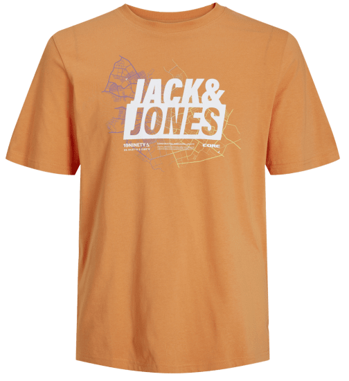 Jack & Jones JCOMAP LOGO T-Shirt Tangerine - Koszulki - T-shirty meskie Duże Rozmiary - 2XL-14XL