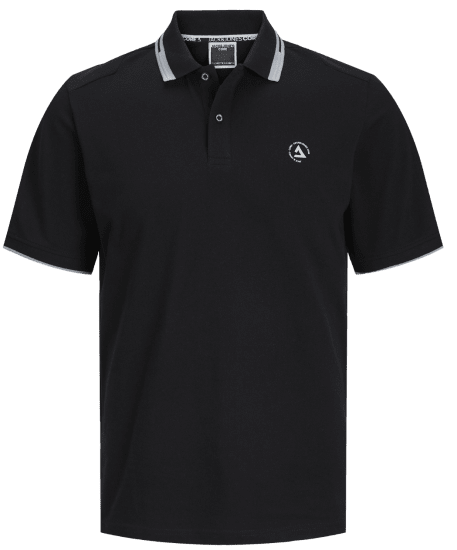 Jack & Jones JCOHASS LOGO Polo Black - Koszulki polo - Koszulki Polo 2XL-8XL