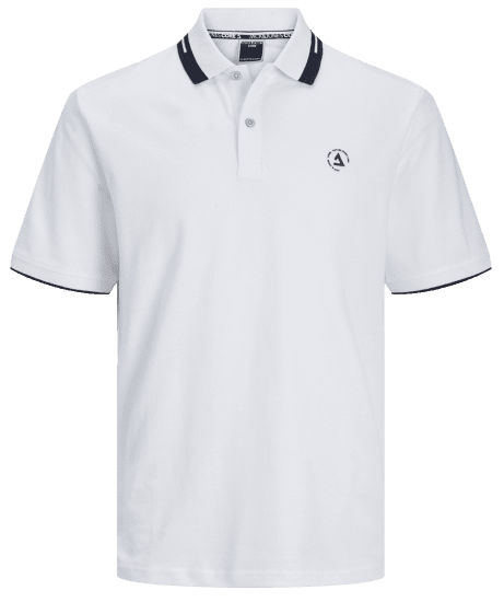 Jack & Jones JCOHASS LOGO Polo White - Koszulki polo - Koszulki Polo 2XL-8XL