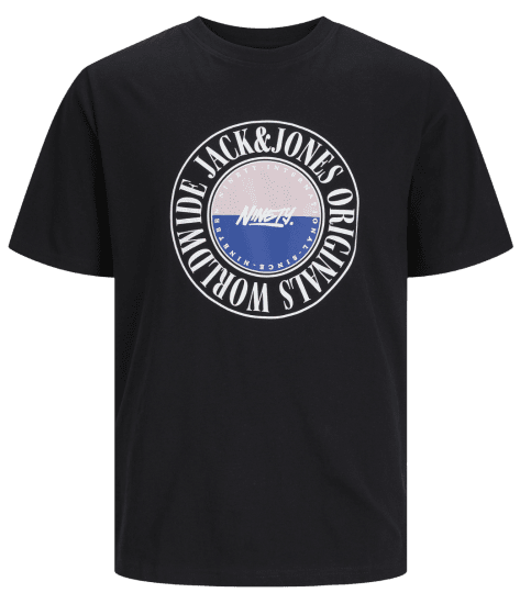 Jack & Jones JORCOBIN T-Shirt Black - Koszulki - T-shirty meskie Duże Rozmiary - 2XL-14XL