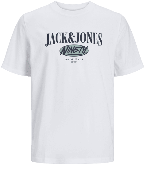 Jack & Jones JORCOBIN T-Shirt Bright White - Koszulki - T-shirty meskie Duże Rozmiary - 2XL-14XL