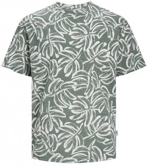 Jack & Jones JORLAFAYETTE AOP T-Shirt Laurel Wreath - Koszulki - T-shirty meskie Duże Rozmiary - 2XL-14XL