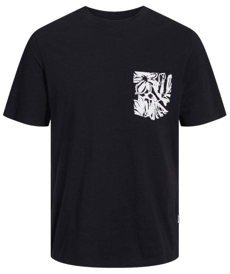 Jack & Jones JORLAFAYETTE POCKET T-Shirt Black - Koszulki - T-shirty meskie Duże Rozmiary - 2XL-14XL