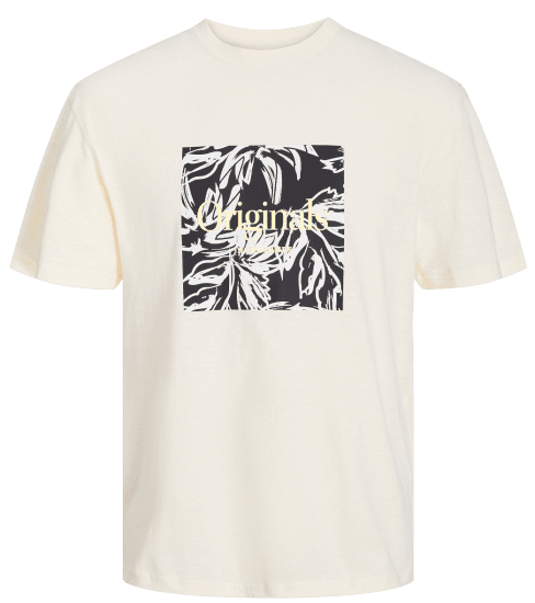 Jack & Jones JORLAFAYETTE BRANDING T-Shirt Buttercream - Koszulki - T-shirty meskie Duże Rozmiary - 2XL-14XL