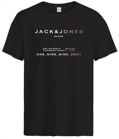 Jack & Jones JCORIOT T-Shirt Black - Koszulki - T-shirty meskie Duże Rozmiary - 2XL-14XL