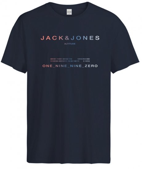 Jack & Jones JCORIOT T-Shirt Navy Blazer - Koszulki - T-shirty meskie Duże Rozmiary - 2XL-14XL