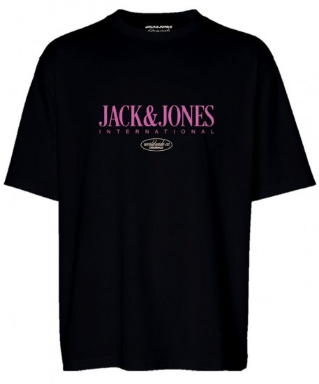 Jack & Jones JORLUCCA T-Shirt Black - Koszulki - T-shirty meskie Duże Rozmiary - 2XL-14XL
