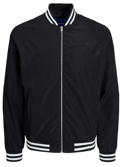 Jack & Jones JORLUCCA BOMBER Jacket Black - Kurtki Męskie Duże Rozmiary - Kurtki Duże rozmiary 2XL-8XL