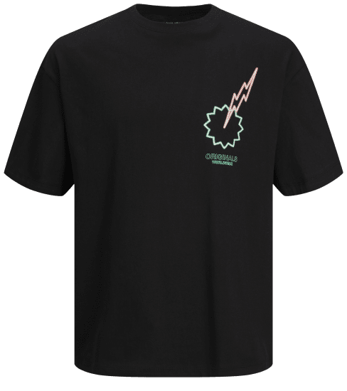 Jack & Jones JORVIVID T-Shirt Black - Koszulki - T-shirty meskie Duże Rozmiary - 2XL-14XL