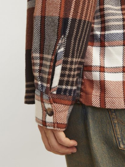 Jack & Jones Darren Flannel Overshirt brązowa - Koszule - Koszule 2XL-10XL