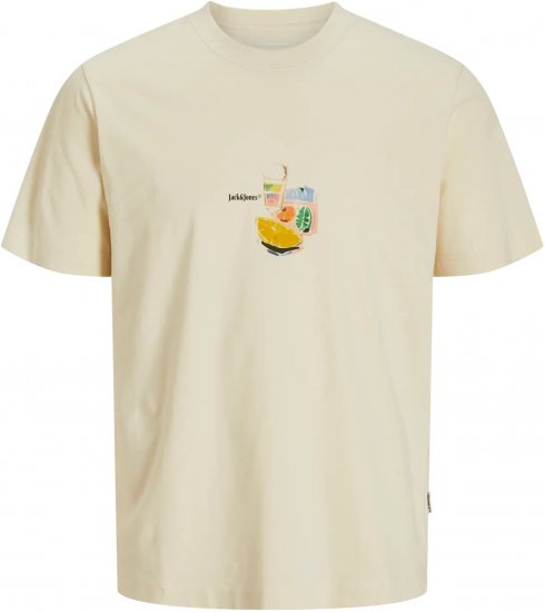 Jack & Jones Varenna Crew Neck T-Shirt Antique White - Koszulki - T-shirty meskie Duże Rozmiary - 2XL-14XL