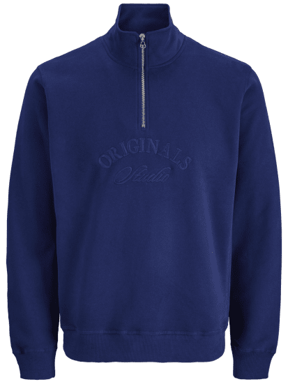 Jack & Jones Bleecker Branding High Neck Sweatshirt Ocean Cavern - Bluzy & bluzy z kapturem - Bluzy & Bluzy z kapturem 2XL-12XL