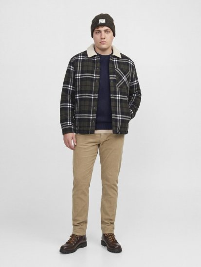Jack & Jones Zac Teddy Koszula wierzchnia Zielony - Kurtki Męskie Duże Rozmiary - Kurtki Duże rozmiary 2XL-8XL