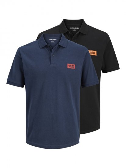 Jack & Jones Rush koszulka polo 2-pak czarna/granatowa - Koszulki polo - Koszulki Polo 2XL-8XL