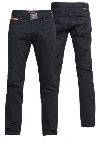 Duke Mario Bedford cord-pants Black TALL SIZES - ODZIEŻ MĘSKA MT-6XLT - WYSOKIE-rozmiary