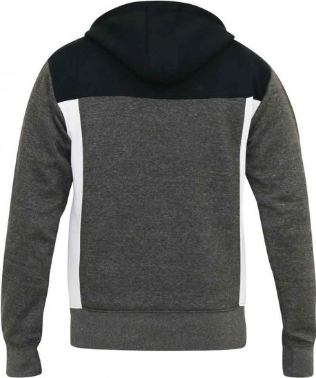 D555 NATHAN Full Zip Hoody With Cut And Sew Detail Black/Charcoal - Bluzy & bluzy z kapturem - Bluzy & Bluzy z kapturem 2XL-12XL