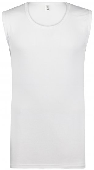 Adamo Royal Fine Ribbed Sleeveless Under-T-shirt White - Bielizna & stroje kąpielowe - Bielizna & Stroje kąpielowe 2XL-8XL