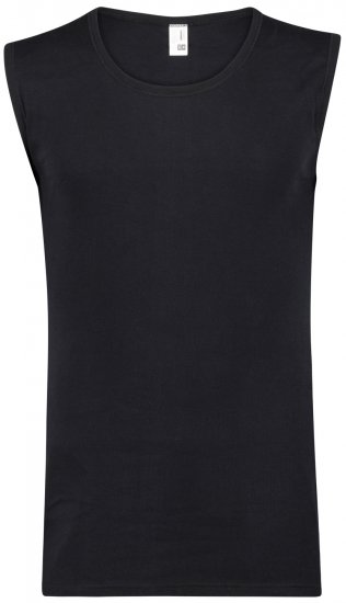 Adamo Royal Fine Ribbed Sleeveless Under-T-shirt Black - Bielizna & stroje kąpielowe - Bielizna & Stroje kąpielowe 2XL-8XL