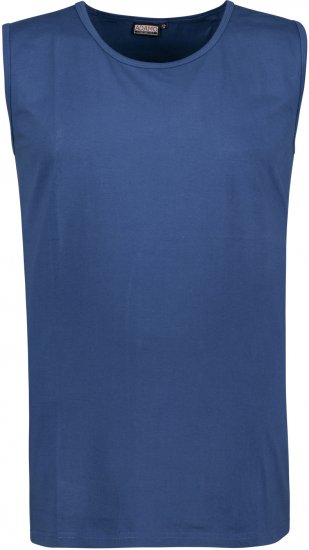Adamo Rod Comfort Fit Tank Top Denim Blue - Koszulki - T-shirty meskie Duże Rozmiary - 2XL-14XL