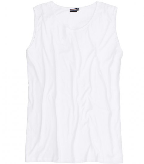 Adamo Rod Comfort Fit Tank Top White - Koszulki - T-shirty meskie Duże Rozmiary - 2XL-14XL