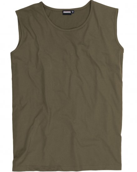 Adamo Rod Comfort Fit Tank Top Khaki - Koszulki - T-shirty meskie Duże Rozmiary - 2XL-14XL