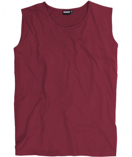 Adamo Rod Comfort Fit Tank Top Wine - Koszulki - T-shirty meskie Duże Rozmiary - 2XL-14XL