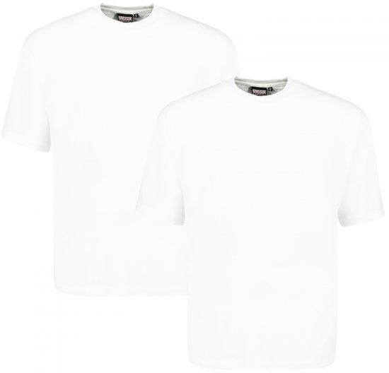 Adamo Marlon Comfort fit 2-pack T-shirt White - Koszulki - T-shirty meskie Duże Rozmiary - 2XL-14XL