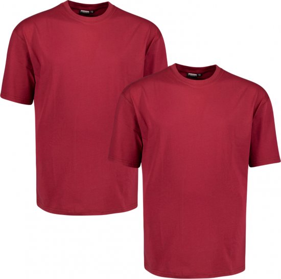 Adamo Marlon Comfort fit 2-pack T-shirt Blackberry - Koszulki - T-shirty meskie Duże Rozmiary - 2XL-14XL