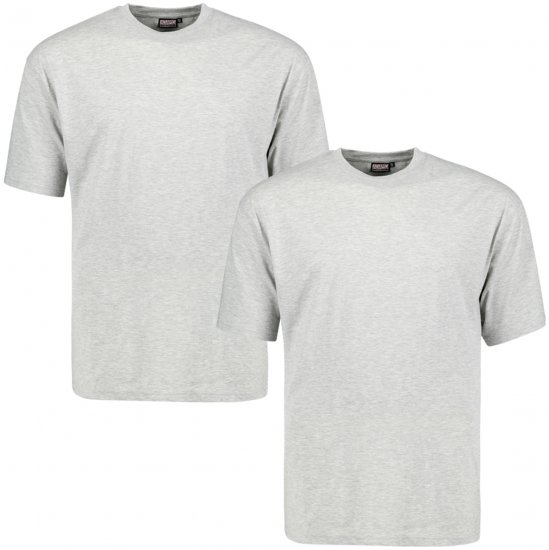 Adamo Marlon Comfort fit 2-pack T-shirt Grey - Koszulki - T-shirty meskie Duże Rozmiary - 2XL-14XL
