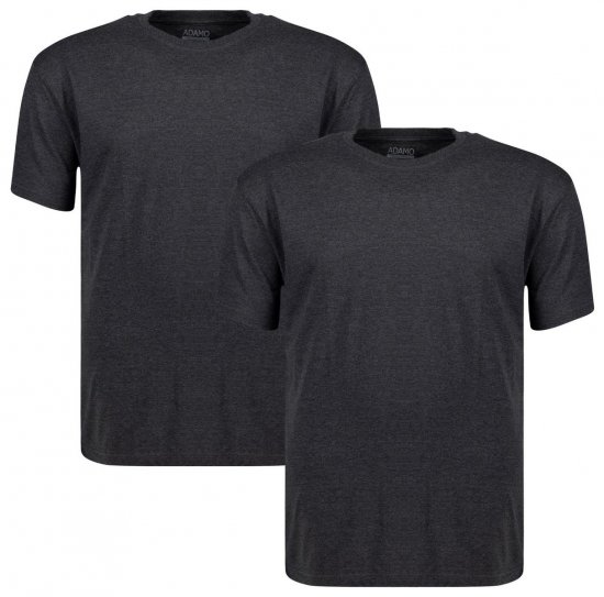 Adamo 129420 Koszulka 2-pak Ciemnoszary melanż - Koszulki - T-shirty meskie Duże Rozmiary - 2XL-14XL