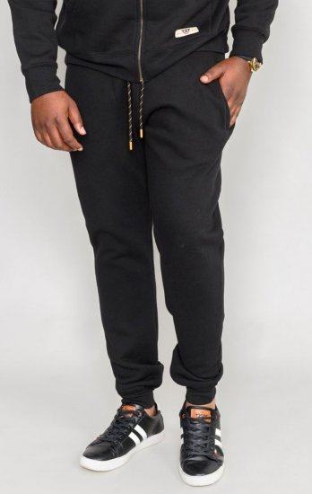 D555 Buckingham Cuffed Jogger With Side Pockets Black Tall Sizes - ODZIEŻ MĘSKA MT-6XLT - WYSOKIE-rozmiary
