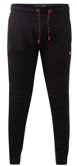 D555 Buckingham Cuffed Jogger With Side Pockets Black Tall Sizes - ODZIEŻ MĘSKA MT-6XLT - WYSOKIE-rozmiary