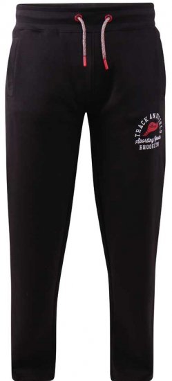  D555 Chilworth Open Hem Jogger Black Tall Sizes - ODZIEŻ MĘSKA MT-6XLT - WYSOKIE-rozmiary