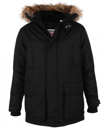 D555 Lovett Parka Black - Kurtki Męskie Duże Rozmiary - Kurtki Duże rozmiary 2XL-8XL