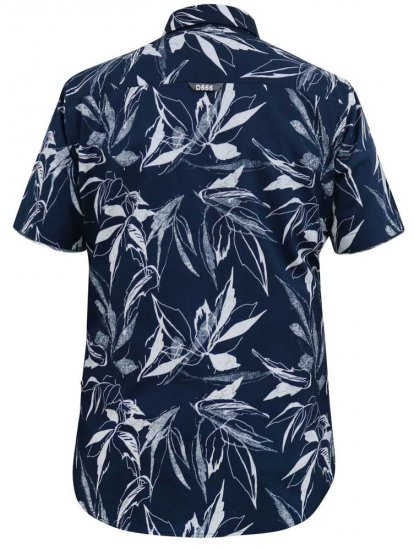 D555 FINLEY Hawaiian AO Print Shirt Navy - Koszule - Koszule 2XL-10XL