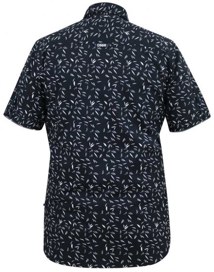 D555 BEAU S/S AO Leaf Print Shirt Navy - Koszule - Koszule 2XL-10XL