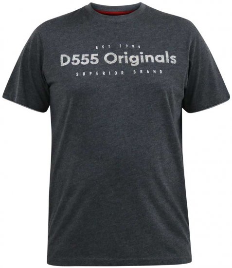 D555 ALFRED 2-Pack Brand Carrier Printed Crew Neck T-Shirts - Koszulki - T-shirty meskie Duże Rozmiary - 2XL-14XL