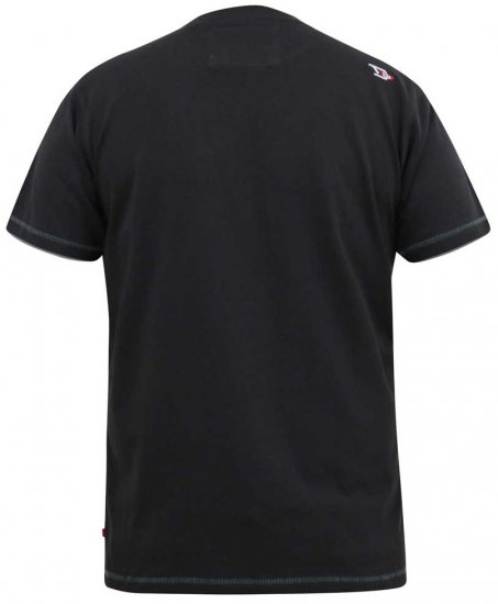 D555 CORTEX California Snake Printed Crew Neck T-Shirt Washed Black - Koszulki - T-shirty meskie Duże Rozmiary - 2XL-14XL