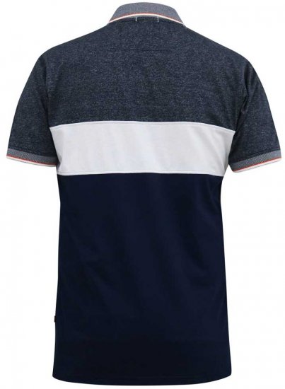 D555 EMERSON Cut And Sew Polo With Jacquard Collar Navy - Koszulki polo - Koszulki Polo 2XL-8XL