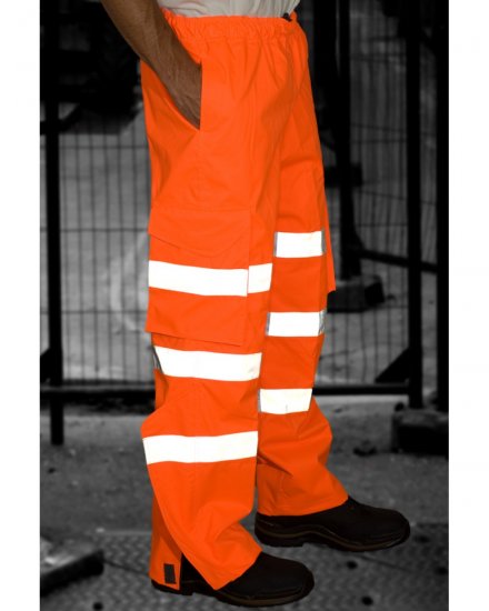 Leo Instow Breathable Executive Cargo Rain pants Hi-Vis Orange - Odzież robocza - Odzież robocza 3XL-6XL