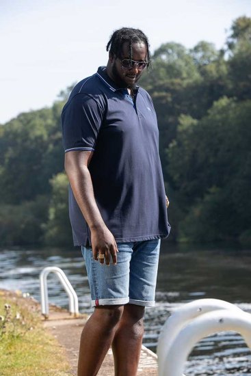 D555 SALFORD 1 Pique Polo Navy - Koszulki polo - Koszulki Polo 2XL-8XL