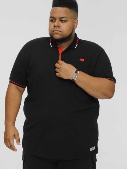 D555 SALFORD 2 Pique Polo Black - Koszulki polo - Koszulki Polo 2XL-8XL