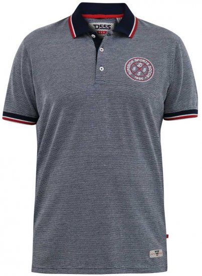 D555 KEMSTON Birds Eye Pique Polo Navy/White - Koszulki polo - Koszulki Polo 2XL-8XL