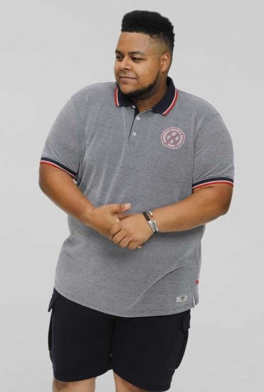 D555 KEMSTON Birds Eye Pique Polo Navy/White - Koszulki polo - Koszulki Polo 2XL-8XL