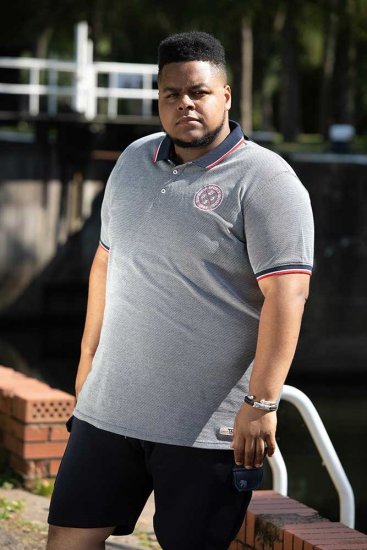 D555 KEMSTON Birds Eye Pique Polo Navy/White - Koszulki polo - Koszulki Polo 2XL-8XL