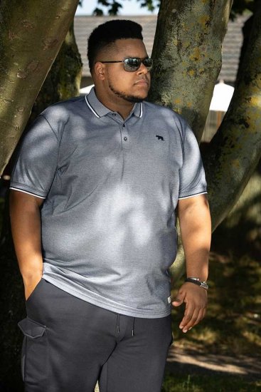 D555 GIBRALTAR Pique Polo Blue - Koszulki polo - Koszulki Polo 2XL-8XL